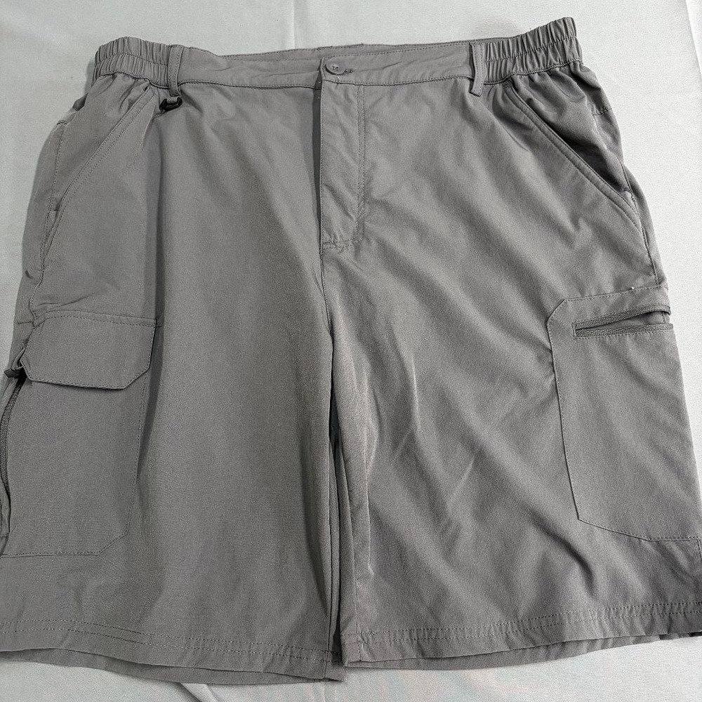 OutdoorSports Cargo Shorts Mens 36 Gray Cotton MultiPocket Casual Hiking Outdoor